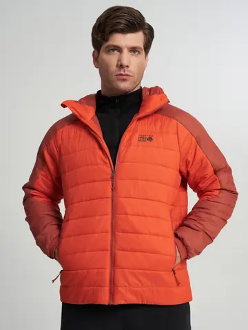 Куртка утепленная рипстоп мужская Mountain Hardwear Free Element Hooded Jacket, Оранжевый