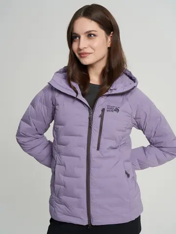 Ультралегкий пуховик женский Mountain Hardwear Stretchdown Hooded Jacket, Фиолетовый