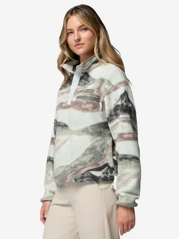 Джемпер флисовый женский Columbia Helvetia II Printed Cropped Half Snap, Зеленый