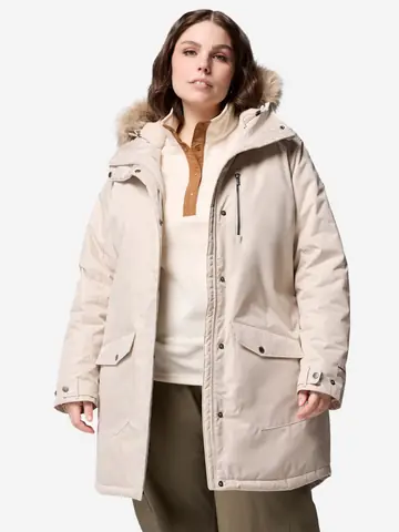 Куртка утепленная женская Columbia Suttle Mountain Long Insulated Jacket, Plus Size, Бежевый