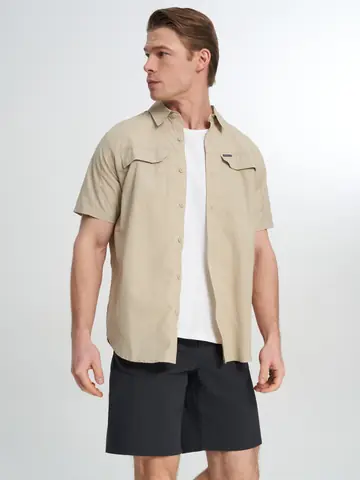 Рубашка с коротким рукавом мужская Columbia Silver Ridge 2.0 Short Sleeve Shirt, Бежевый
