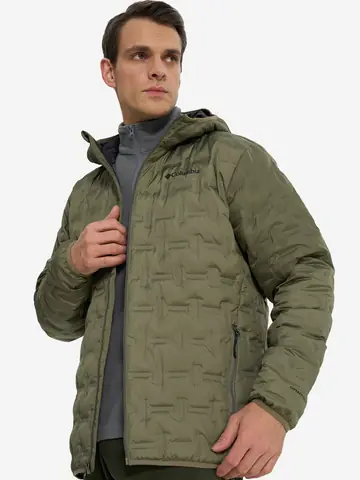 Ультралегкий пуховик мужской Columbia Delta Ridge II Down Hooded Jacket, Зеленый
